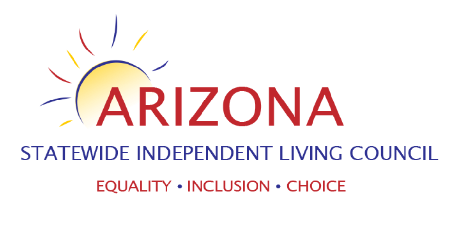 Arizona Statewide Independent Living Council Logo sun in the background