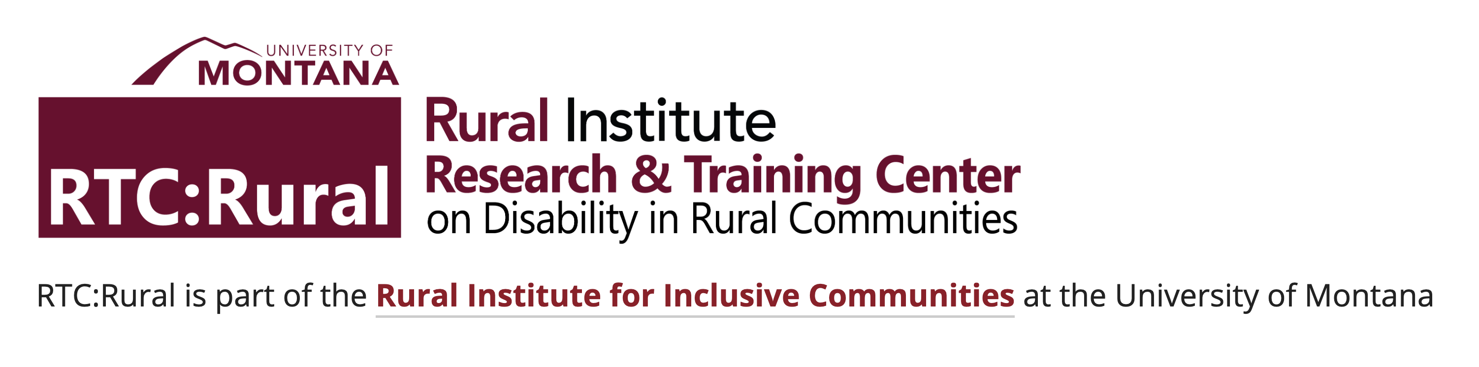 University of Montana RTC: Rural Rural Institute Research and Training Center logo