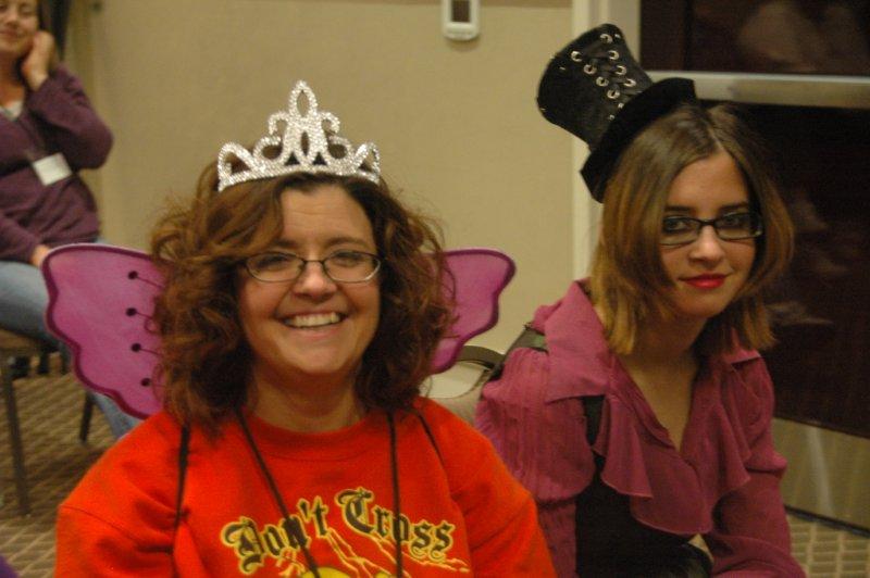 Two young people in costume